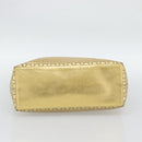CELINE Tote Bag Suede Gold Auth 192815A-9