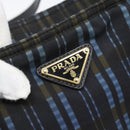PRADA Tote Bag Nylon Navy Gold Tone Auth 192816A-17