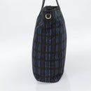 PRADA Tote Bag Nylon Navy Gold Tone Auth 192816A-4