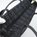 PRADA Tote Bag Nylon Navy Gold Tone Auth 192816A-6