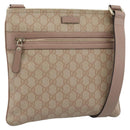 GUCCI GG Supreme Shoulder Bag PVC Leather Pink Gold Tone Auth 192818-1