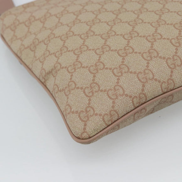 GUCCI GG Supreme Shoulder Bag PVC Leather Pink Gold Tone Auth 192818