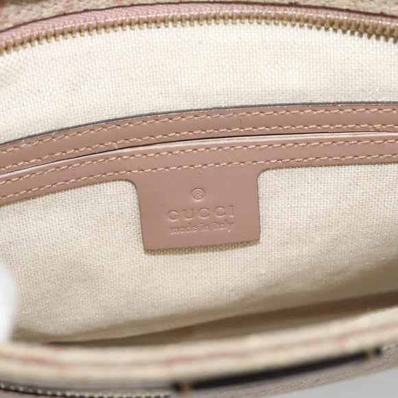 GUCCI GG Supreme Shoulder Bag PVC Leather Pink Gold Tone Auth 192818