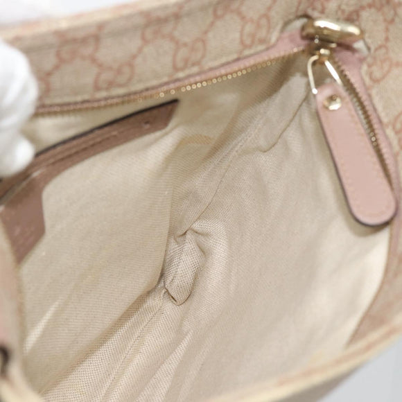 GUCCI GG Supreme Shoulder Bag PVC Leather Pink Gold Tone Auth 192818
