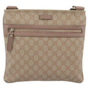 GUCCI GG Supreme Shoulder Bag PVC Leather Pink Gold Tone Auth 192818-2