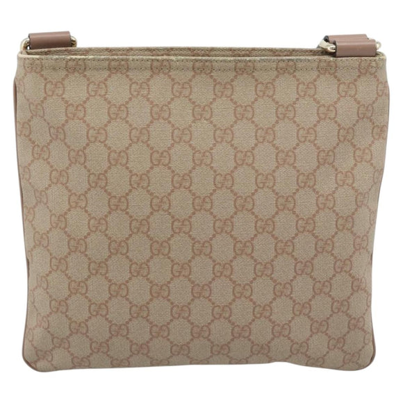 GUCCI GG Supreme Shoulder Bag PVC Leather Pink Gold Tone Auth 192818