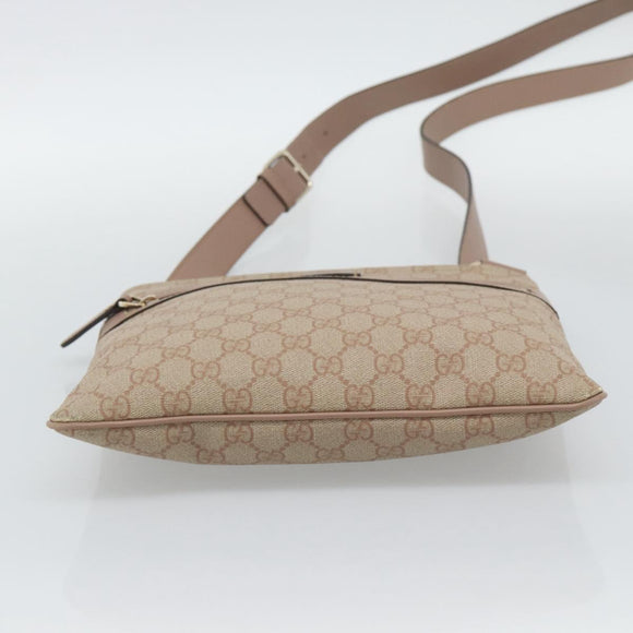 GUCCI GG Supreme Shoulder Bag PVC Leather Pink Gold Tone Auth 192818