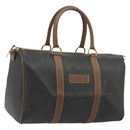 Christian Dior Honeycomb Boston Bag PVC Leather Brown Gold Tone Auth 192820A-1