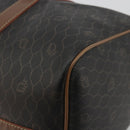 Christian Dior Honeycomb Boston Bag PVC Leather Brown Gold Tone Auth 192820A-10