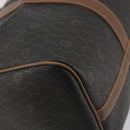 Christian Dior Honeycomb Boston Bag PVC Leather Brown Gold Tone Auth 192820A-11