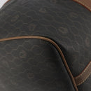 Christian Dior Honeycomb Boston Bag PVC Leather Brown Gold Tone Auth 192820A-13