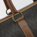 Christian Dior Honeycomb Boston Bag PVC Leather Brown Gold Tone Auth 192820A-15