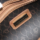 Christian Dior Honeycomb Boston Bag PVC Leather Brown Gold Tone Auth 192820A-17