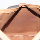 Christian Dior Honeycomb Boston Bag PVC Leather Brown Gold Tone Auth 192820A-19