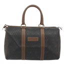 Christian Dior Honeycomb Boston Bag PVC Leather Brown Gold Tone Auth 192820A-2