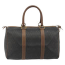 Christian Dior Honeycomb Boston Bag PVC Leather Brown Gold Tone Auth 192820A-3