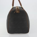Christian Dior Honeycomb Boston Bag PVC Leather Brown Gold Tone Auth 192820A-4
