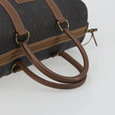 Christian Dior Honeycomb Boston Bag PVC Leather Brown Gold Tone Auth 192820A-7