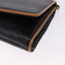 CELINE Horse Carriage Shoulder Bag Leather Black Gold Tone Auth 192821A-14