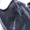 CELINE Horse Carriage Shoulder Bag Leather Black Gold Tone Auth 192821A-20