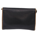 CELINE Horse Carriage Shoulder Bag Leather Black Gold Tone Auth 192821A-2