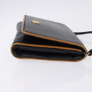 CELINE Horse Carriage Shoulder Bag Leather Black Gold Tone Auth 192821A-3