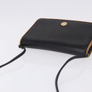 CELINE Horse Carriage Shoulder Bag Leather Black Gold Tone Auth 192821A-6
