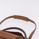 CELINE Trapeze Hand Bag Leather 2way Brown Gold Tone Auth 192822A-10