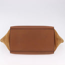 CELINE Trapeze Hand Bag Leather 2way Brown Gold Tone Auth 192822A-11