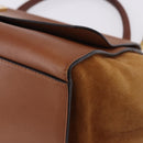 CELINE Trapeze Hand Bag Leather 2way Brown Gold Tone Auth 192822A-13
