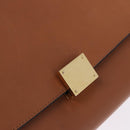 CELINE Trapeze Hand Bag Leather 2way Brown Gold Tone Auth 192822A-16