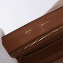 CELINE Trapeze Hand Bag Leather 2way Brown Gold Tone Auth 192822A-19