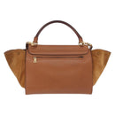 CELINE Trapeze Hand Bag Leather 2way Brown Gold Tone Auth 192822A-3
