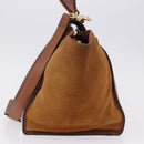 CELINE Trapeze Hand Bag Leather 2way Brown Gold Tone Auth 192822A-4