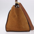 CELINE Trapeze Hand Bag Leather 2way Brown Gold Tone Auth 192822A-5