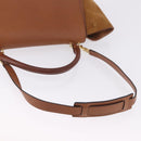 CELINE Trapeze Hand Bag Leather 2way Brown Gold Tone Auth 192822A-9