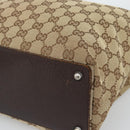 GUCCI GG Canvas Tote Bag Beige Silver 120836 Auth 192823-10