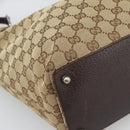 GUCCI GG Canvas Tote Bag Beige Silver 120836 Auth 192823-11