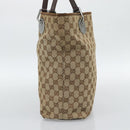 GUCCI GG Canvas Tote Bag Beige Silver 120836 Auth 192823-5