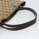 GUCCI GG Canvas Tote Bag Beige Silver 120836 Auth 192823-7