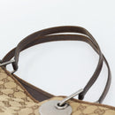 GUCCI GG Canvas Tote Bag Beige Silver 120836 Auth 192823-8