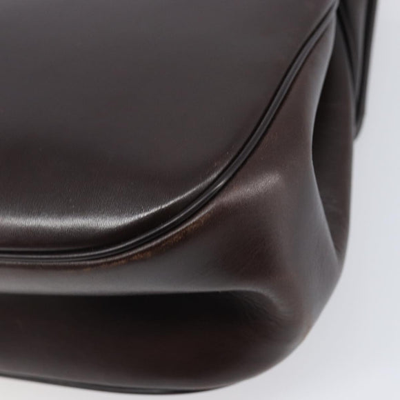 Christian Dior Hand Bag Calf Skin 2way Brown Gold Tone Auth 192824A