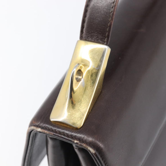 Christian Dior Hand Bag Calf Skin 2way Brown Gold Tone Auth 192824A