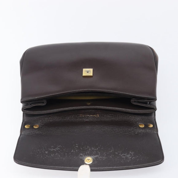 Christian Dior Hand Bag Calf Skin 2way Brown Gold Tone Auth 192824A