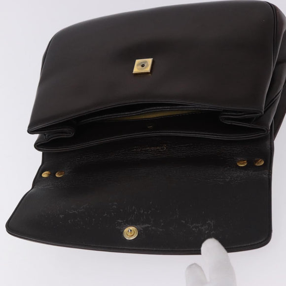 Christian Dior Hand Bag Calf Skin 2way Brown Gold Tone Auth 192824A