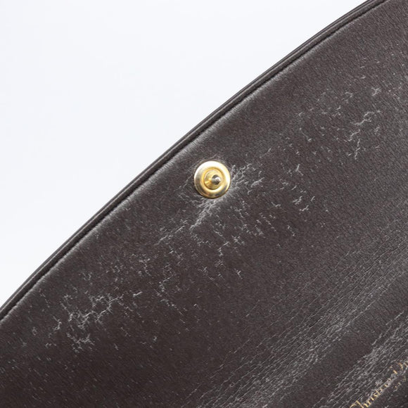 Christian Dior Hand Bag Calf Skin 2way Brown Gold Tone Auth 192824A