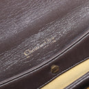 Christian Dior Hand Bag Calf Skin 2way Brown Gold Tone Auth 192824A-10