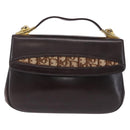 Christian Dior Hand Bag Calf Skin 2way Brown Gold Tone Auth 192824A-2