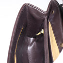 Christian Dior Hand Bag Calf Skin 2way Brown Gold Tone Auth 192824A-21