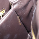 Christian Dior Hand Bag Calf Skin 2way Brown Gold Tone Auth 192824A-22